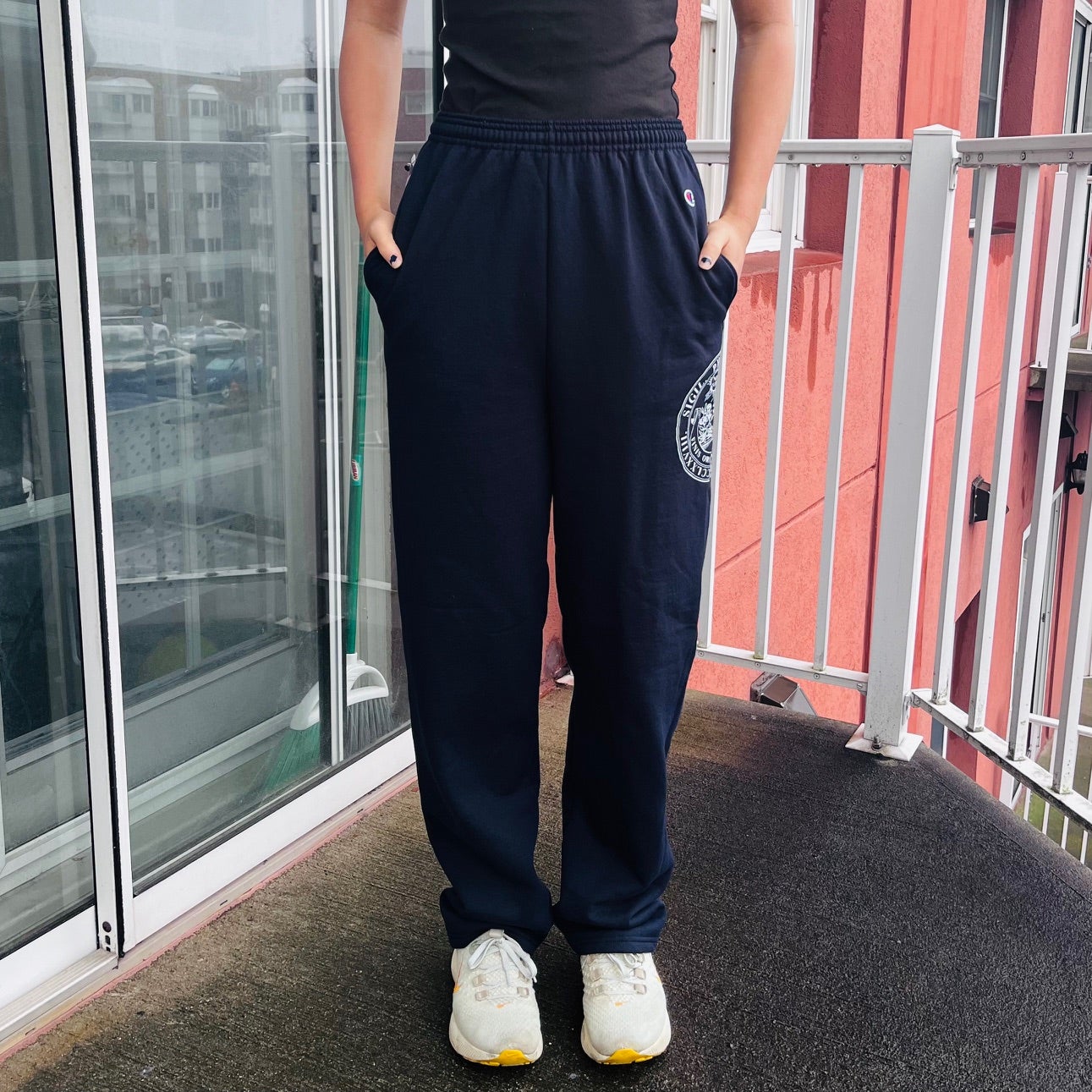 Champion Powerblend Open Bottom Pant - Navy Seal | PSPA Campus Closet